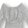 PNM Light Knit Dress Set (Light Gray x Black) (Fashion Doll)