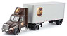 Freightliner Cascadia デイキャブ ハイルーフ 4×2 + 28` バントレーラー `UPS` (ミニカー)