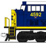 (HO) EMD SD80MAC CSX Dark Future (Navy/Yellow) (#4592) (Model Train)