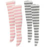 PNS Boader Over Knee Socks II C Set (Pink x White Boader/Gray x White Boader) (Fashion Doll)