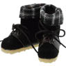 Suede Short Boots (Black Check) (Fashion Doll)