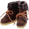 Suede Short Boots (Dark Brown Check) (Fashion Doll)