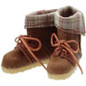 Suede Short Boots (Light Brown Check) (Fashion Doll)
