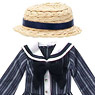 Komorebimori no Oyofukuyasan [Boater & Memories Sailor One-piece Set] (Blue Stripe) (Fashion Doll)