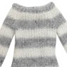 PNM Fluffy Striped Knit Dress (Gray x White) (Fashion Doll)