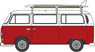 (OO) VW Bay Window バス サーフボード付 (モンタナレッド/ホワイト) (鉄道模型)