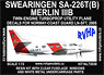Swearingen SA-226T Merlin IIIB (Twin Engine Turboprop Utility Plane Decals for Norway-Coast Guard LN-SFT,2005) (Plastic model)