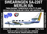 Swearingen SA-226T Merlin IIIA (Twin Engine Turboprop Utility Plane Decals for Belgium-Air Force,Melsbroek,1990) (Plastic model)