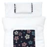 1/6 Cherry Blossom Fine Pattern Futon Set (Pillow/Duvet/Mattress Set) (White x Azure) (Fashion Doll)