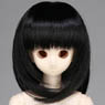 50cm Wig New Shoulder Length Hair 7-8inch (Black) (Fashion Doll)