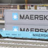 Gonderson MAXI-I Double Stack Car MAERSK #100008 with MAERSK Contariners (5-Car Set) (Model Train)