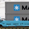 Gonderson MAXI-I Double Stack Car MAERSK #100010 with MAERSK Containers (5-Car Set) (Model Train)