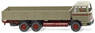 (HO) Mercedes-Benz Flat Head Truck w/Railing Olive Gray (Model Train)