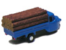 Three-wheeler Load Type w/Lumber (Blue) (Model Train)