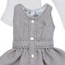 Picco D V-neck Jumper Skirt Set (Gray x Beige) (Fashion Doll)