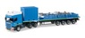 (HO) Scania R TL Flatbed Semi Trailer with 10 ft. Liebherr Equipment, Pallet LR1600 / 2 `Felbermayr` (Scania R TL SZ) (Model Train)