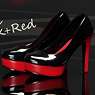 MC Toys 1/6 Woman High-Heeled Shoes C Black + Red (Fashion Doll)