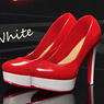 MC Toys 1/6 Woman High-Heeled Shoes D Red + White (Fashion Doll)