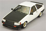 TOYOTA Corolla Levin sports custom white/carbon 1983 Eight-spoke wheels mounted (Diecast Car)