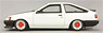 トヨタ カローラ レビン スポーツカスタム仕様 ホワイト×カーボン 1983年 デルタスポークホイール装着 (ミニカー)