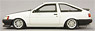トヨタ カローラ レビン スポーツカスタム仕様 ホワイト×カーボン 1983年 井桁スポークホイール装着 (ミニカー)