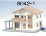 (Z) Z-Fookey Two-Storied House A Beige (Pre-colored Completed) (Model Train)