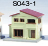 (Z) Z-Fookey Two-Storied House B Beige (Pre-colored Completed) (Model Train)