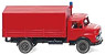 (HO) Mercedes-Benz Short Nose Flat Bed Truk Fire Truck (Model Train)