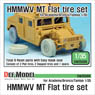 HMMWV MT Flat Tire Set (for Academy/Bronco/Tamiya) (Plastic model)