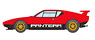 デ・トマソ パンテーラGT4 1974 ウィング付 レッド/ブラック (ミニカー)