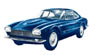 Maserati 5000 GT Bertone 1961 Metallic Blue (2 Front Lights) (Diecast Car)