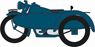 (OO) モーターバイク サイドカー付 RAF (ブルー) (鉄道模型)