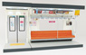 (1/12) Interior Model Series Commuter Train (Orange Seat Type) (Model Train)