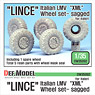 `Lince` Italian LMV `XML` Wheel Set-sagged (for Italeri) (Plastic model)