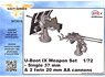 German Type IX U-Boat Anti-aircraft Artillery 37mm Single-mounted Gun (1 Piece) & 20mm Coaxial Machine Gun (2 Pieces) (for Revell) (Plastic model)