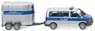 (HO) VW T5 GP Multivan Patrol Car w/Horses Transport Trailer (Model Train)