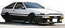 Toyota Sprinter Trueno 3Dr GT Apex (AE86) White/Black (Diecast Car)
