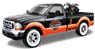 Ford F-350 Super Duty Pickup w/ EL Knucklehead (Metallic Black/Orange) (Diecast Car)