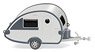 (HO) Camping Trailer (T@B) Silver/Gray (Wohnwagen (T@B)) (Model Train)