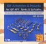 Antenna Set for IDF Tank & Armored Vehicle (Resin,Etching,Metal Parts) w/Document Image CD (Plastic model)