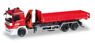 (HO) Mercedes-Benz Actros M Roll-off Container w/Crane Aachen Fire Department Vehicle (MB Actros M LKW) (Model Train)