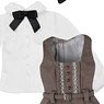 PNS Classic Girly Jumper Skirt Set (Light Brown x Black) (Fashion Doll)