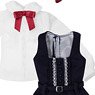 PNS Classic Girly Jumper Skirt Set (Navy x Bordeaux) (Fashion Doll)