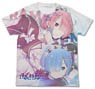 Re: Life in a Different World from Zero Ram & Rem Full Graphic T-Shirts White S (Anime Toy)