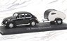 VW Beetle Soft Top with Camping Car Black (Diecast Car)