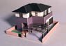 (N) Suburb Housing (A) Paper Kit (Pre-colored Kit) (Model Train)