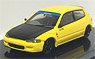 Honda Civic EG6 Gr.A Racing Yellow/Black Bonnet (Diecast Car)