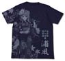 Kantai Collection Yukata Urakaze All Print T-shirt Navy S (Anime Toy)