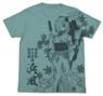 Kantai Collection Yukata Hamakaze All Print T-shirt Sage Blue M (Anime Toy)