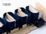 1/80(HO) Curtain Parts for 3 Steps Second Class Sleeper (for 2-Car) for Tomix Series 10 JNR Interior Blue (w/Middle Stage Couch Assistant Parts) (Model Train)
